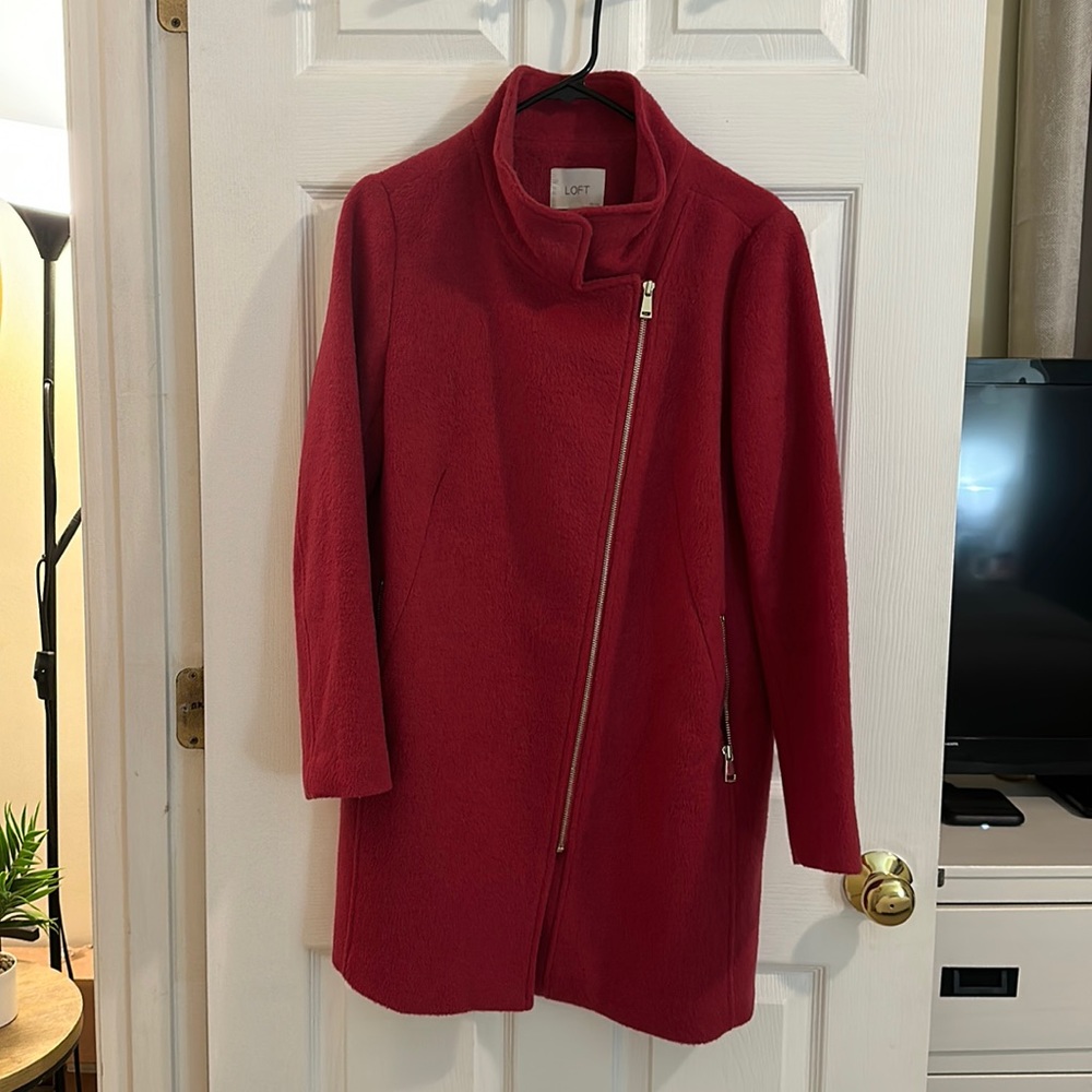 Loft Wool Blend Asymmetrical Jacket